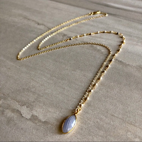 Lace Agate Rosary Bead Necklace - Picture 4 of 8